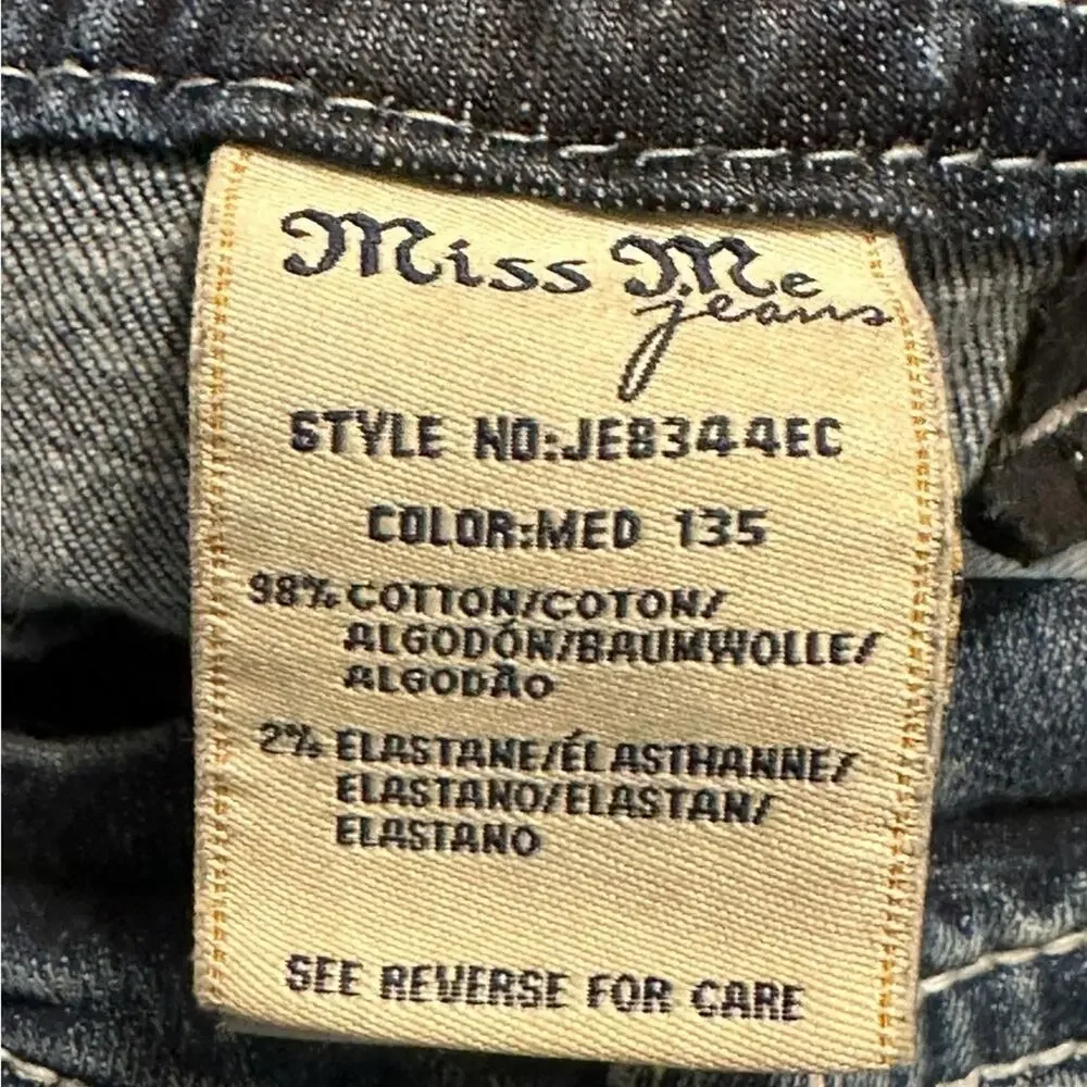 Miss Me Mid-Rise Easy Crop Jeans size 27 Distressed Embellished JE8344EC - Picture 6 of 10
